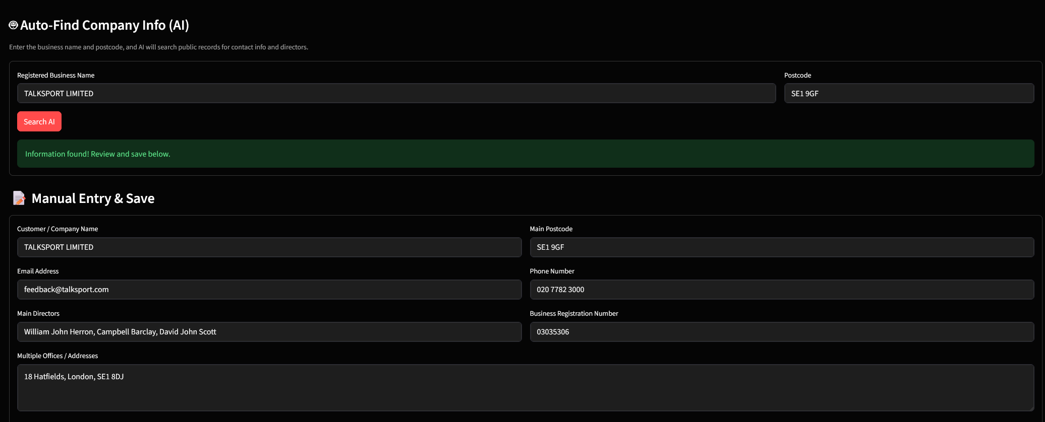 AI Data Extraction UI